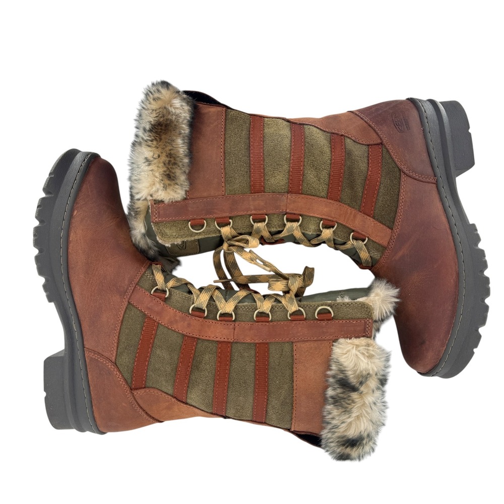 KEEN Wapato Tall Winter Snow Boots Women 8 Waterproof Leather Faux Fur Insulated - Picture 7 of 12